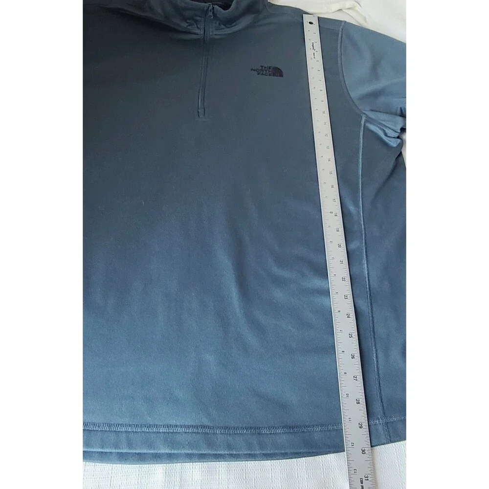 The North Face Mens XXL Blue 1/4 Zip Pullover Fleece Jacket Sweatshirt Logo